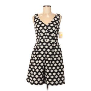 Shoshanna BlueWhite Ikat Dot Sweetheart Neck Sleeveless Dress Sz 8 #127